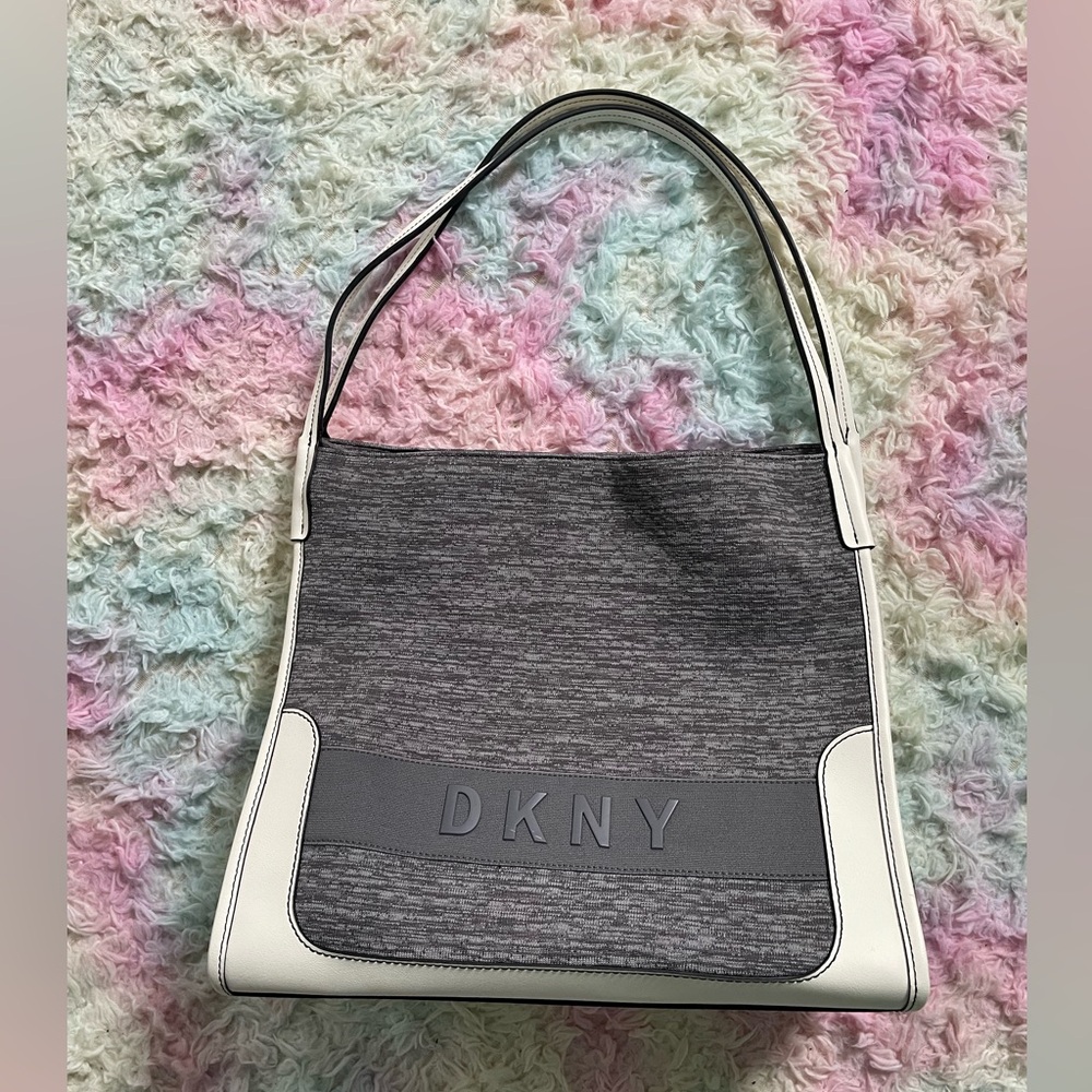 DKNY canvas tote bag with clutch
